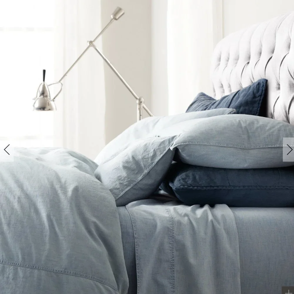 Restoration Hardware Chambray Duvet King in the color fog